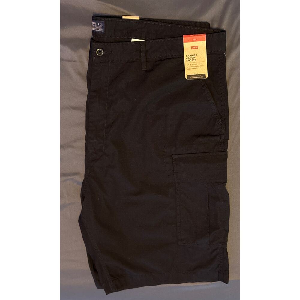 NWT Levi's Carrier Cargo Shirts Men’s Size 44 Black Red Tab Cotton Denim